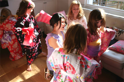 children's birthday party kimono party takayo