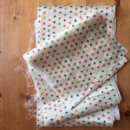 Vintage kimono fabric white hemp leaf – 1