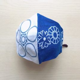 Japanese tenugui mask blue white sale