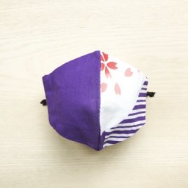 Japanese tenugui mask sakura purple