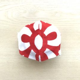 Japanese tenugui mask red flower