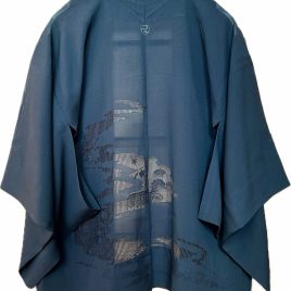 Vintage JAPANESE Kimono Haori Jacket Black with lace details