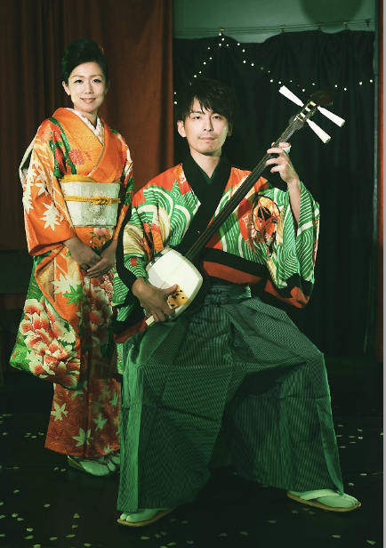Shamisen player and Japanese traditional song singer